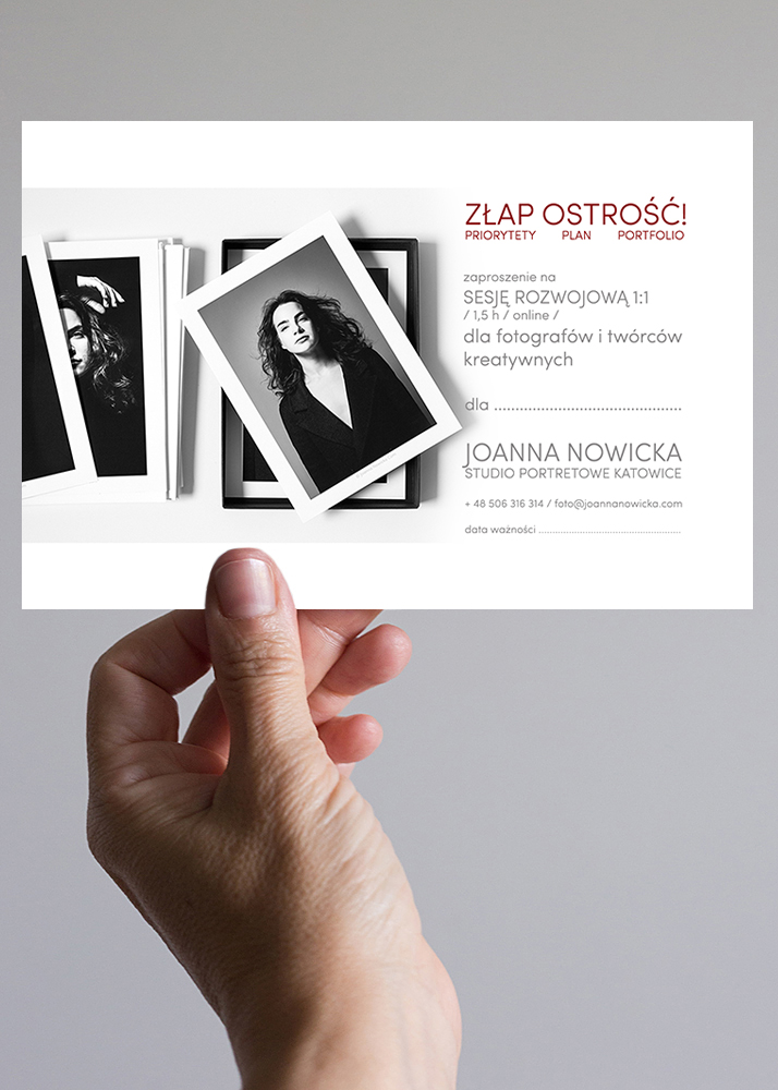 sesja rozwojowa dla fotografów mentoring wsparcie dla twórców kreatywnych konsultacja szkolenie dla fotografów voucher w prezencie bon podarunkowy rozwój osobisty